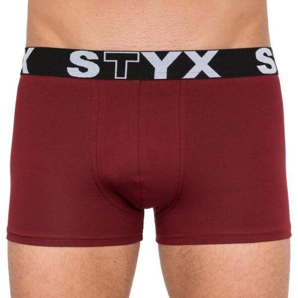Styx MEN'S BOXERS SPORTS RUBBER Vínová XL - Pánské boxerky Styx