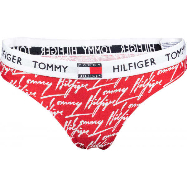 Tommy Hilfiger THONG PRINT Červená XS - Dámská tanga Tommy Hilfiger