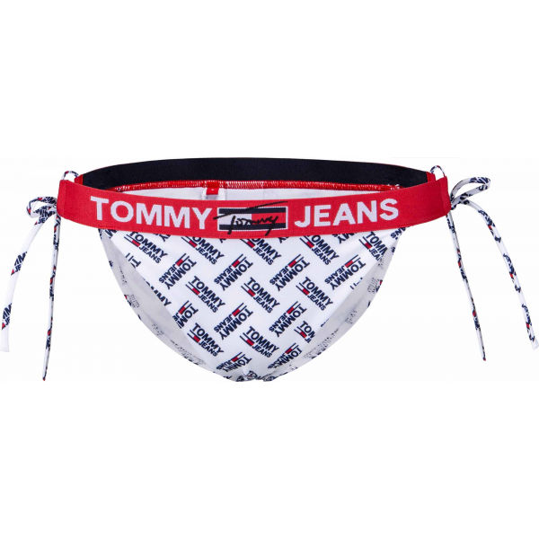Tommy Hilfiger CHEEKY STRING SIDE TIE BIKINI Bílá L - Dámský spodní díl plavek Tommy Hilfiger