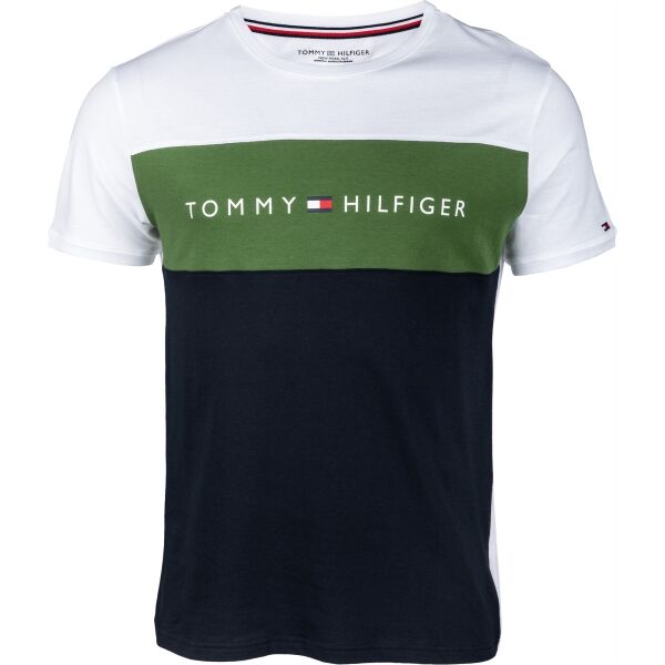 Tommy Hilfiger CN SS TEE LOGO FLAG Černá M - Pánské tričko Tommy Hilfiger