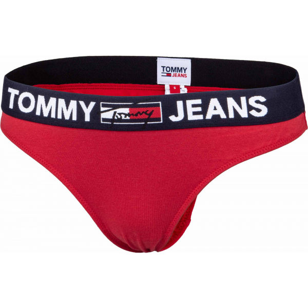 Tommy Hilfiger THONG Červená S - Dámská tanga Tommy Hilfiger