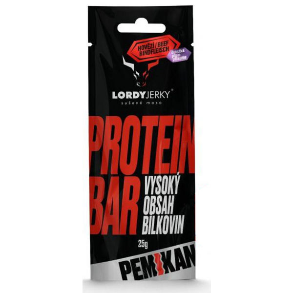 LORDYJERKY HOVĚZÍ PROTEIN BAR ŠVESTKA  NS - Proteinová tyčinka LORDYJERKY