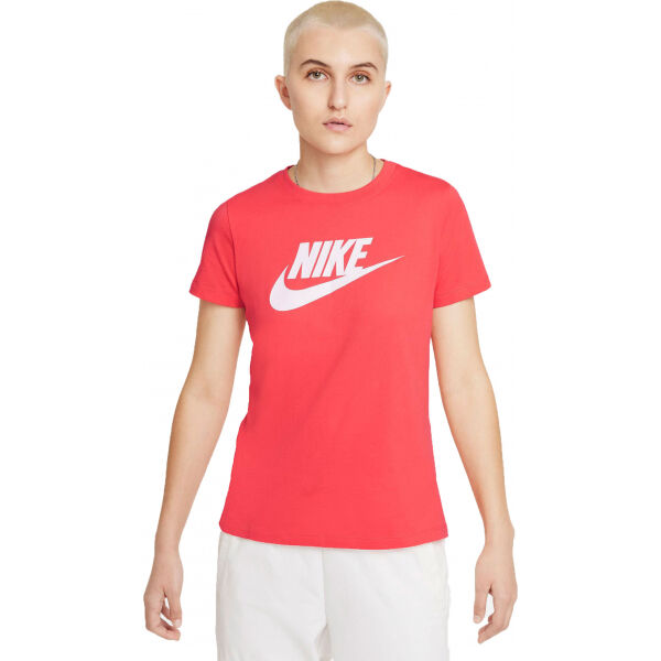 Nike NSW TEE ESSNTL ICON FUTURA Červená M - Dámské tričko Nike