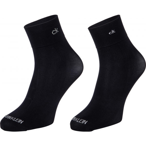 Calvin Klein WOMEN SHORT CREW 2P CRYSTAL LOGO TROUSER MELISS Dámské ponožky