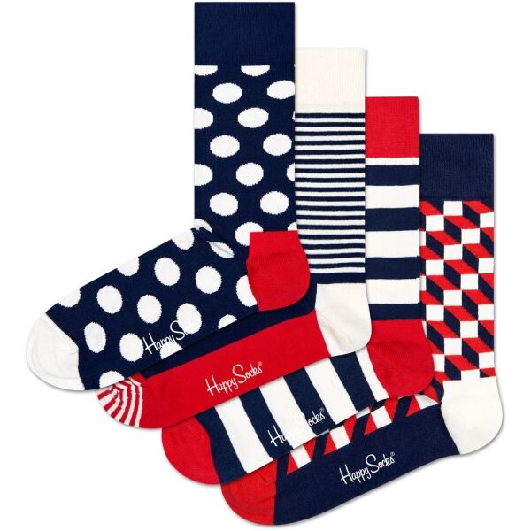 HAPPY SOCKS CLASSIC NAVY GIFT SET 4P Klasické ponožky