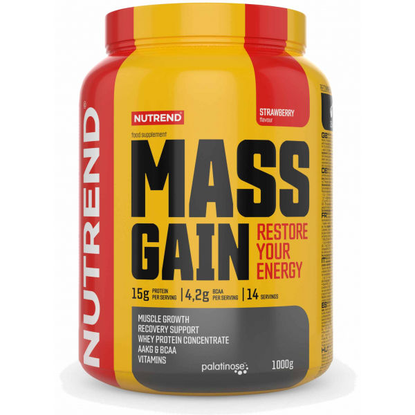 Nutrend MASS GAIN 1KG JAHODA Sacharidový komplex