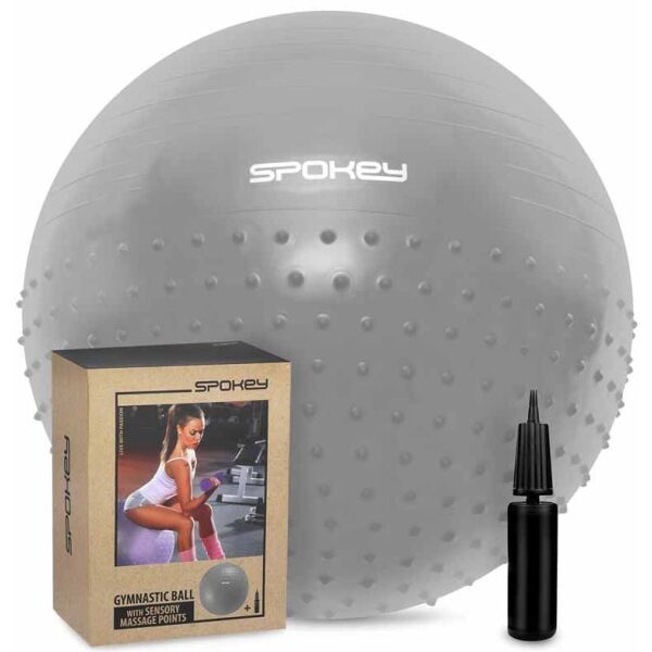 Spokey HALF FIT Gymnastický míč 2v1 masážní