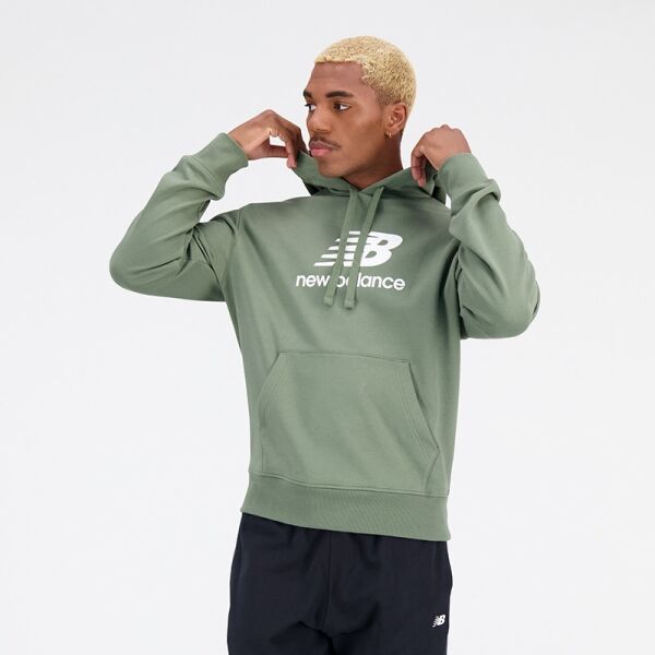 New Balance ESSENTIALS STACKED LOGO FRENCH TERRY HOODIE Pánská mikina