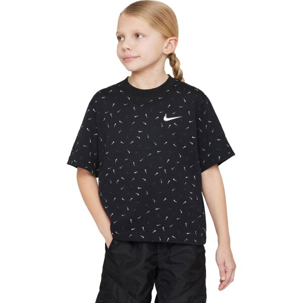 Nike SPORTSWEAR BOXY SWOOSH Dívčí tričko