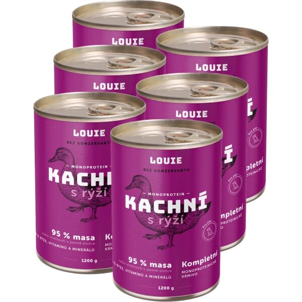 LOUIE KACHNÍ S RÝŽÍ 6x 1 200 G Psí konzervy