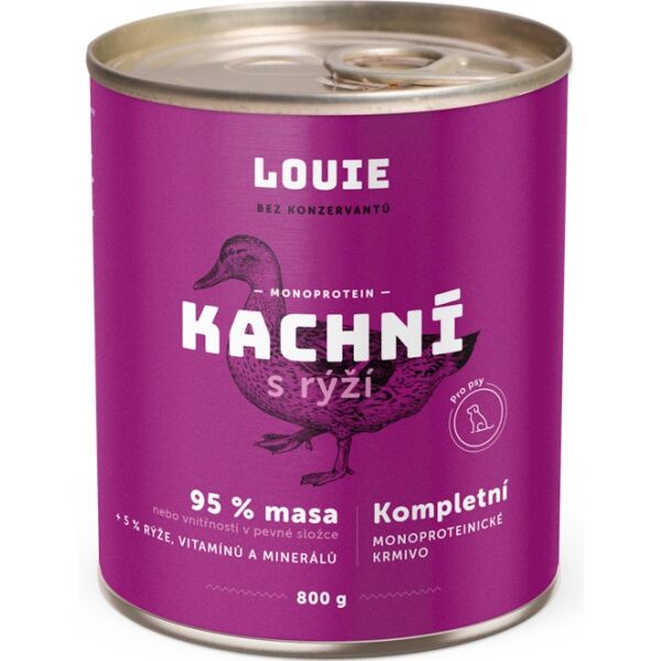 LOUIE KACHNÍ S RÝŽÍ 800 G Psí konzerva