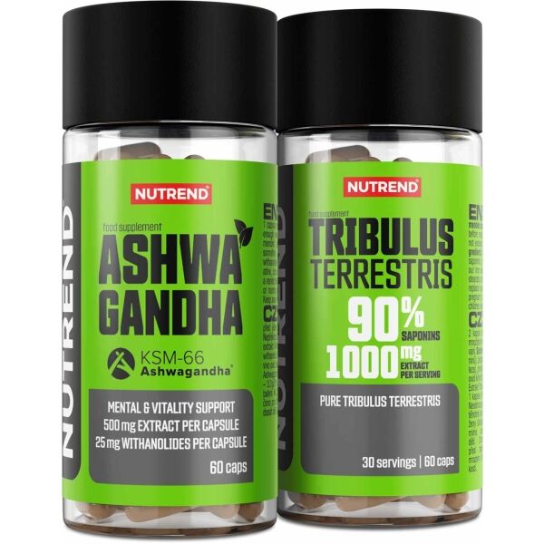 Nutrend ASHWAGANDHA 60 KAPSLÍ + TRIBULUS TERRESTRIS 60 KAPSLÍ Doplněk stravy