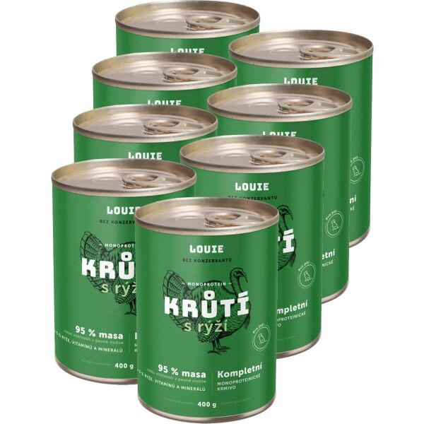 LOUIE KRŮTÍ S RÝŽÍ 8x 400 G Psí konzervy