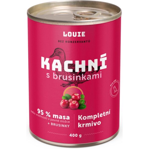 LOUIE KACHNÍ S BRUSINKAMI 400 G Psí konzerva