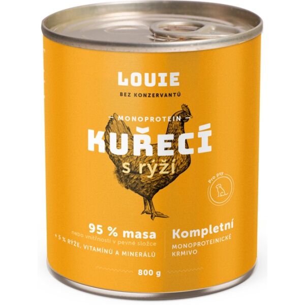 LOUIE KUŘECÍ S RÝŽÍ 800 G Psí konzerva