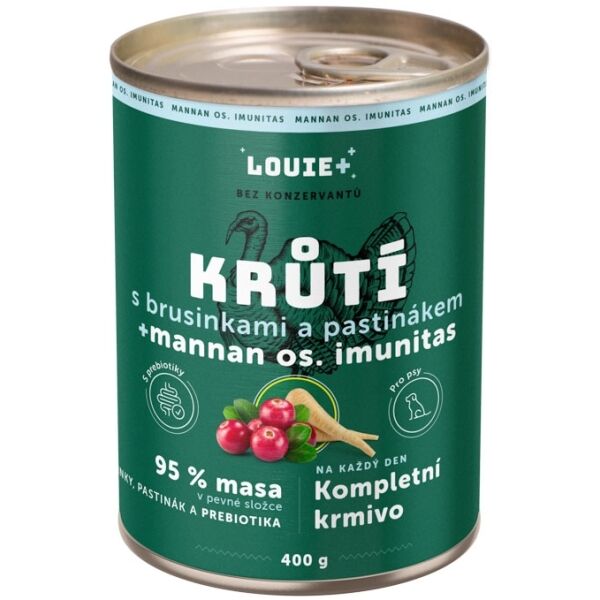 LOUIE KRŮTÍ S BRUSINKAMI A PASTIŇÁKEM 400 G Psí konzerva