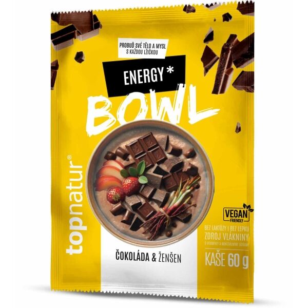 TOPNATUR BOWL ENERGY 60 G ČOKOLÁDA + ŽENŠEN Kaše