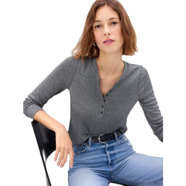 GAP LS METALLIC HENLEY Dámské tričko