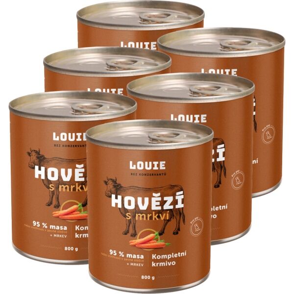 LOUIE HOVĚZÍ S MRKVÍ 6x 800 G Psí konzervy