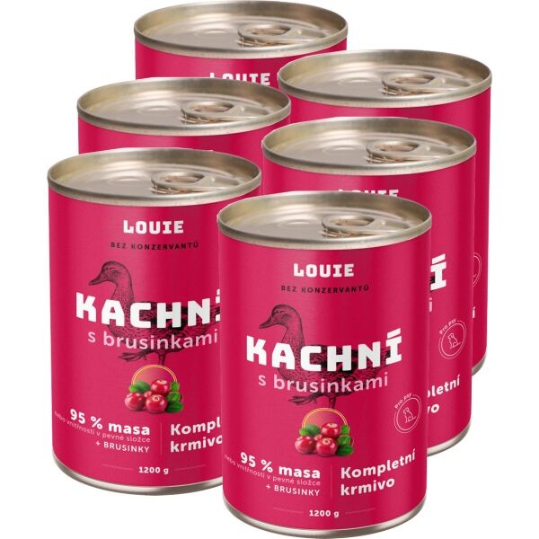 LOUIE KACHNÍ S BRUSINKAMI 6x 1 200 G Psí konzervy