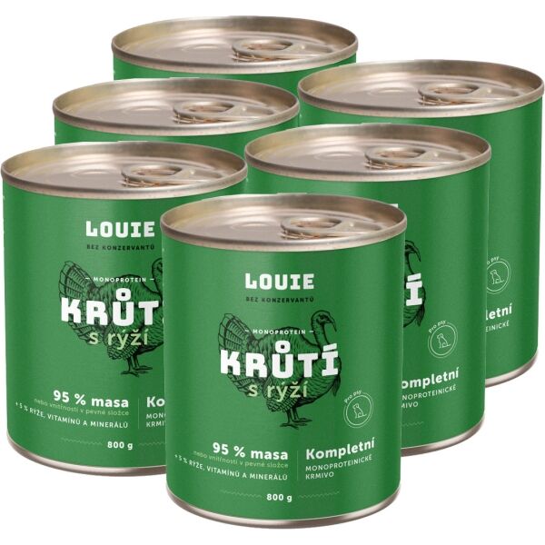 LOUIE KRŮTÍ S RÝŽÍ 6x 800 G Psí konzervy