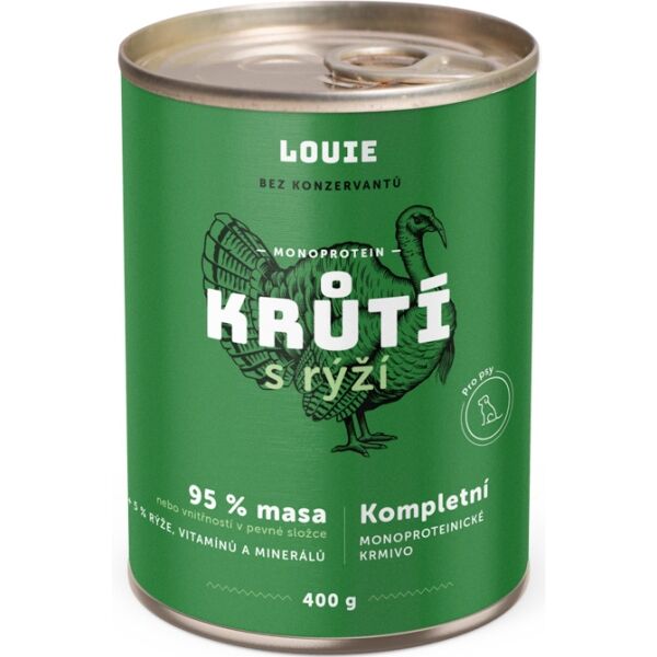 LOUIE KRŮTÍ S RÝŽÍ 400 G Psí konzerva