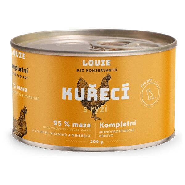 LOUIE KUŘECÍ S RÝŽÍ 200 G Psí konzerva