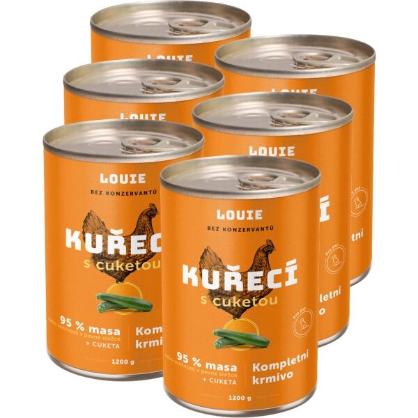 LOUIE KUŘECÍ S CUKETOU 6x 1 200 G Psí konzervy