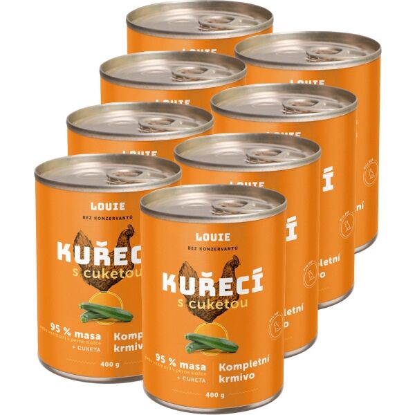 LOUIE KUŘECÍ S CUKETOU 8x 400 G Psí konzervy