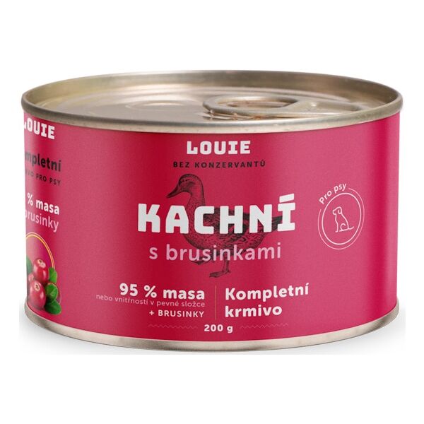 LOUIE KACHNÍ S BRUSINKAMI 200 G Psí konzerva