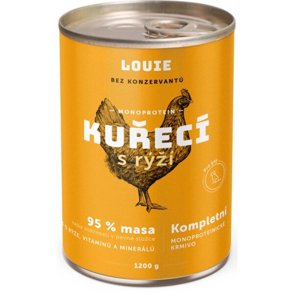 LOUIE KUŘECÍ S RÝŽÍ 1 200 G Psí konzerva