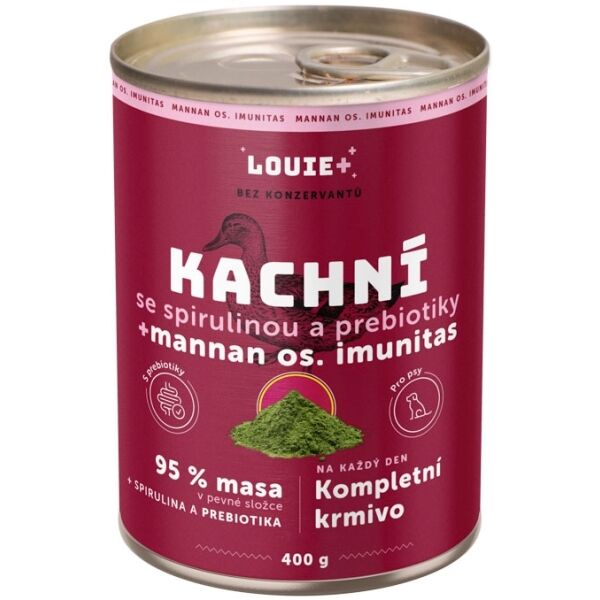 LOUIE KACHNÍ SE SPIRULINOU A PREBIOTIKY 400 G Psí konzerva