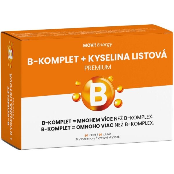MOVIT ENERGY MOVIT B-KOMPLET + KYSELINA LISTOVÁ PREMIUM 30 TABLET Doplněk stravy