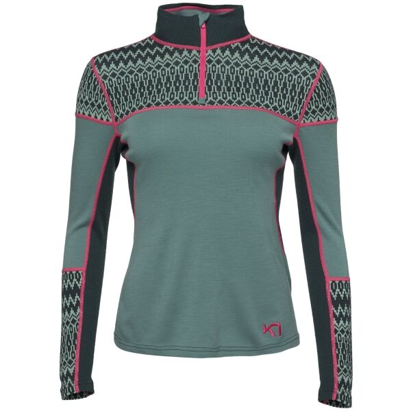 KARI TRAA SARA HALF ZIP Dámské merino triko
