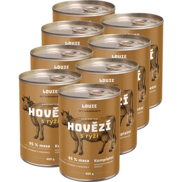 LOUIE HOVĚZÍ S RÝŽÍ 8x 400 G Psí konzervy