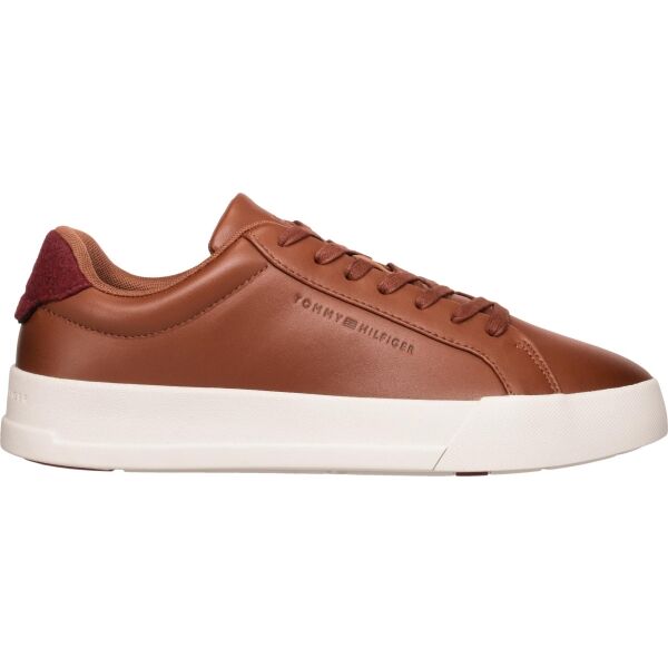 Tommy Hilfiger LEATHER CONTRAST HEEL COURT TRAINERS Pánské tenisky