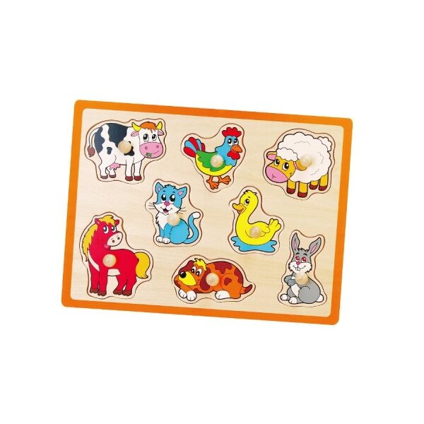 VIGA FARMA Dřevěné puzzle s úchyty