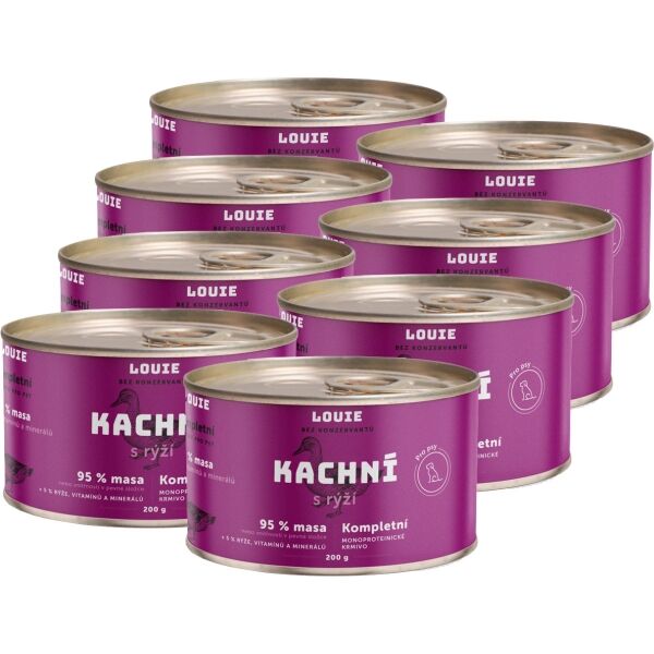 LOUIE KACHNÍ S RÝŽÍ 8x 200 G Psí konzervy