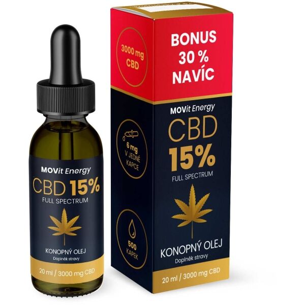 MOVIT ENERGY MOVIT CBD 15 % FULL SPECTRUM KONOPNÝ OLEJ 20ML Doplněk stravy