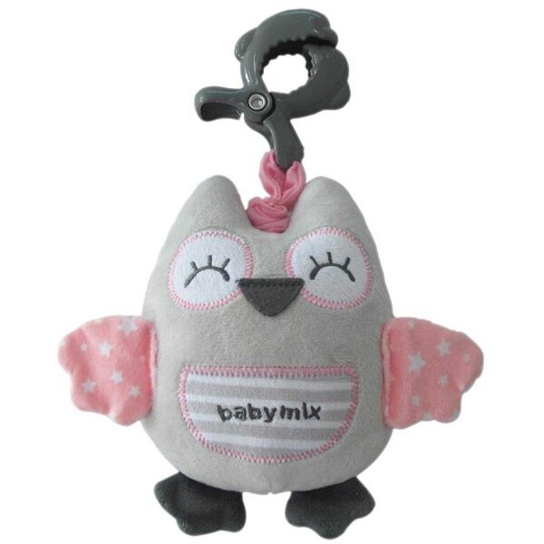 BABY MIX SOVA Plyšová hračka s klipem