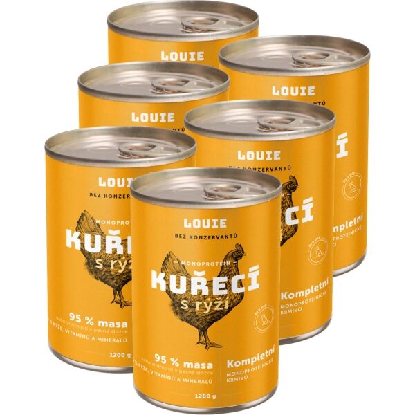 LOUIE KUŘECÍ S RÝŽÍ 6x 1 200 G Psí konzervy