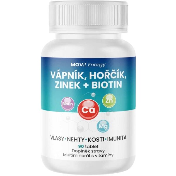 MOVIT ENERGY MOVIT VÁPNÍK + HOŘČÍK + ZINEK + BIOTIN 90 TABLET Doplněk stravy
