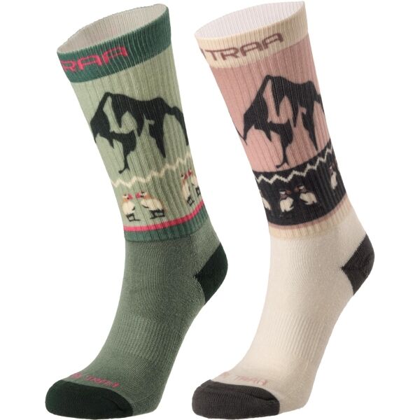 KARI TRAA PUFFIN SOCK 2PK Dámské vlněné ponožky
