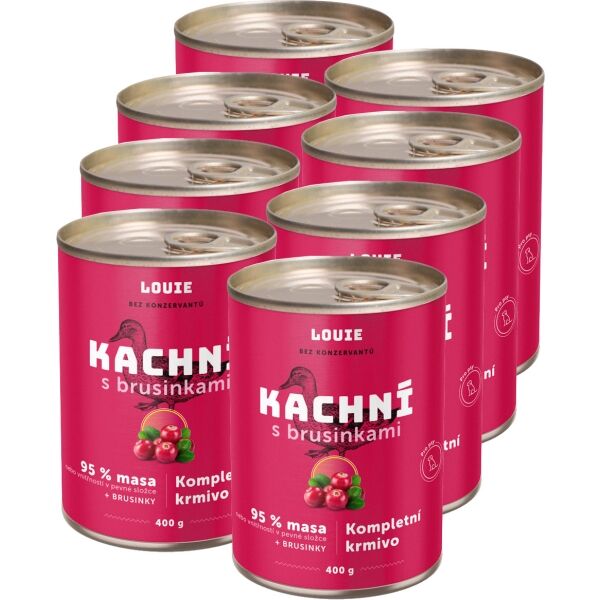 LOUIE KACHNÍ S BRUSINKAMI 8x 400 G Psí konzervy