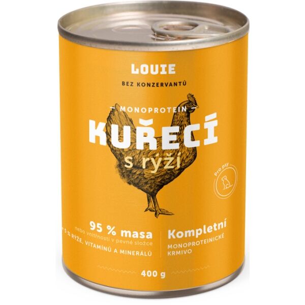LOUIE KUŘECÍ S RÝŽÍ 400 G Psí konzerva
