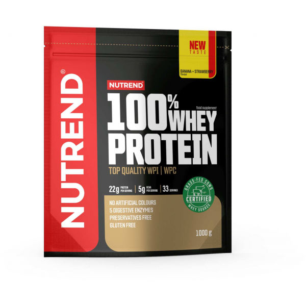 Nutrend 100% WHEY PROTEIN 1000 G BANÁN-JAHODA Protein